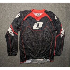 One Industries Defcon‎ Men's BMX Jersey Shirt XXL Black Red White Long Sleeve